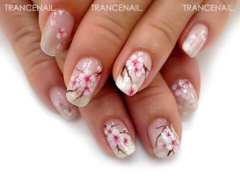 桜×パールグレージュ